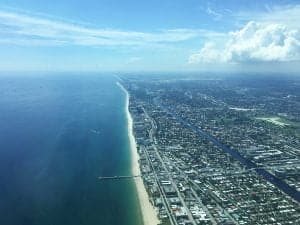 Aerial view of Miami Hollywood, Florida, USA