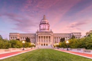 Frankfort, Kentucky, USA with the Kentucky State Capitol
